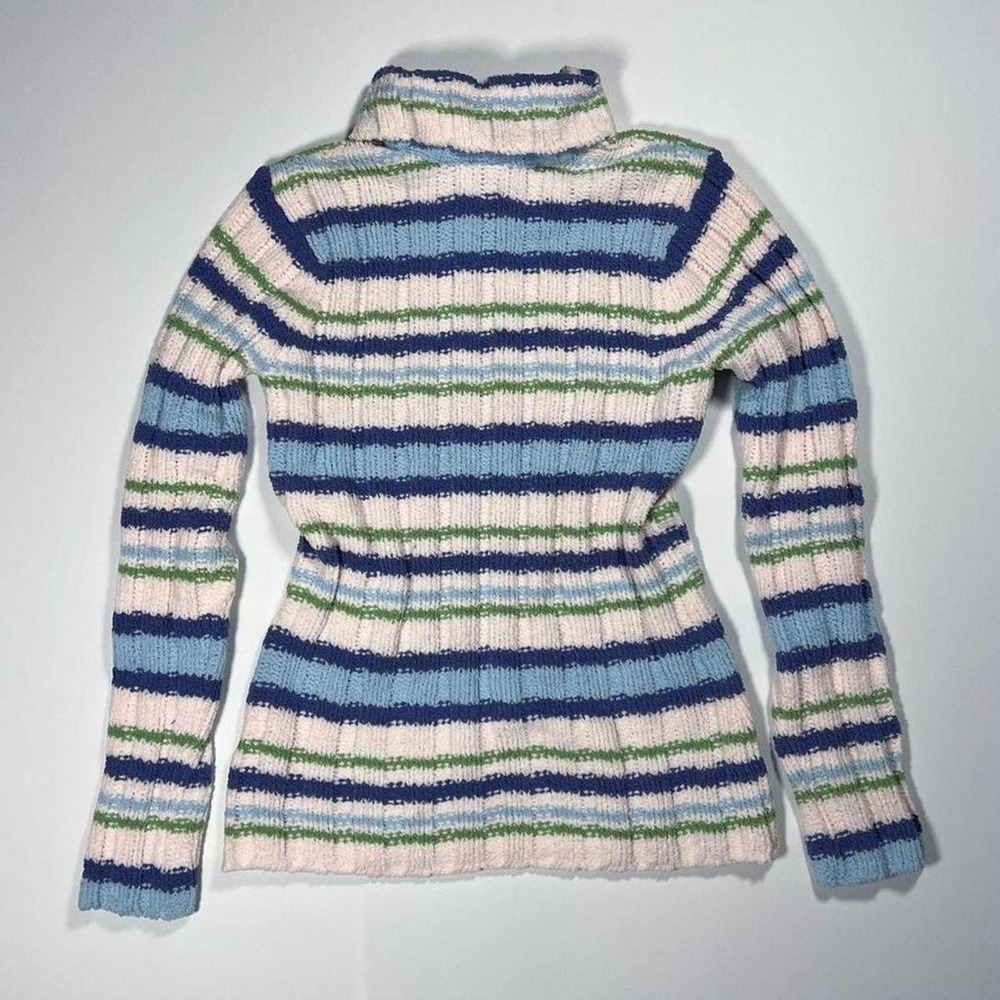 Y2K Basic Editions Striped Pastel Turtleneck Sweater - Picture 2 of 3